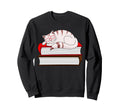 Cat Book Librarian Pet Kitten Owner Sweatshirt - Graphic Print for Adults - T-Shirt, Sweatshirt, Hoodie