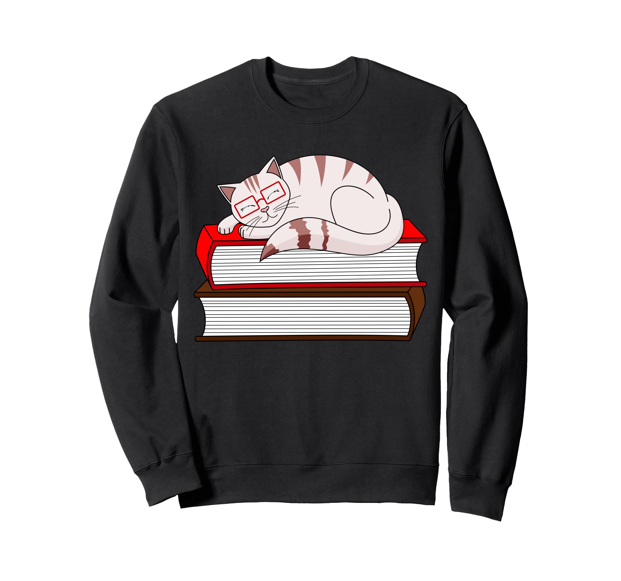 Cat Book Librarian Pet Kitten Owner Sweatshirt - Graphic Print for Adults - T-Shirt, Sweatshirt, Hoodie