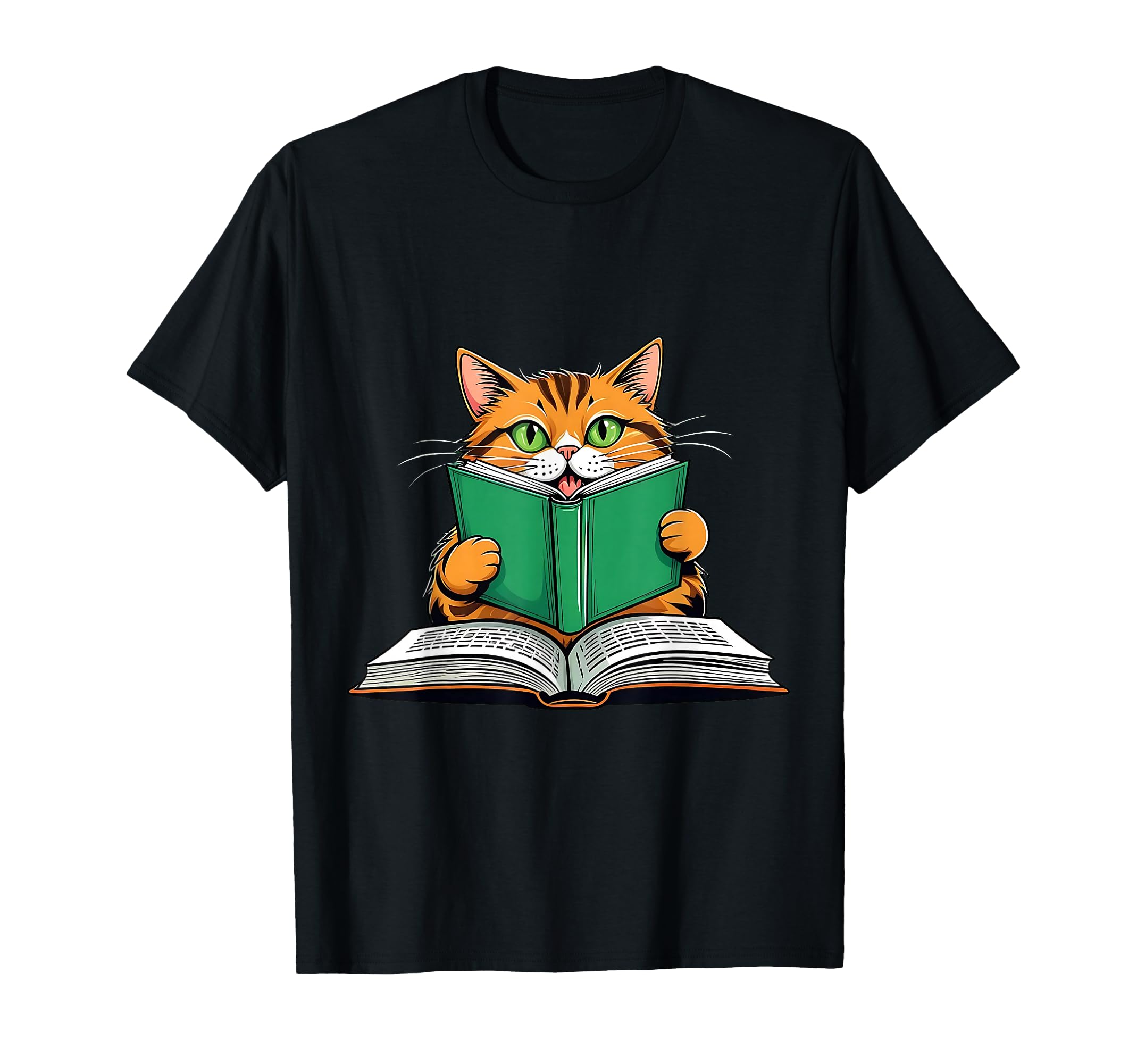 Cat Reading Book Nerd Kitty Bookworm T-Shirt - Minimalist Print Men Women - T-Shirt, Sweatshirt, Hoodie