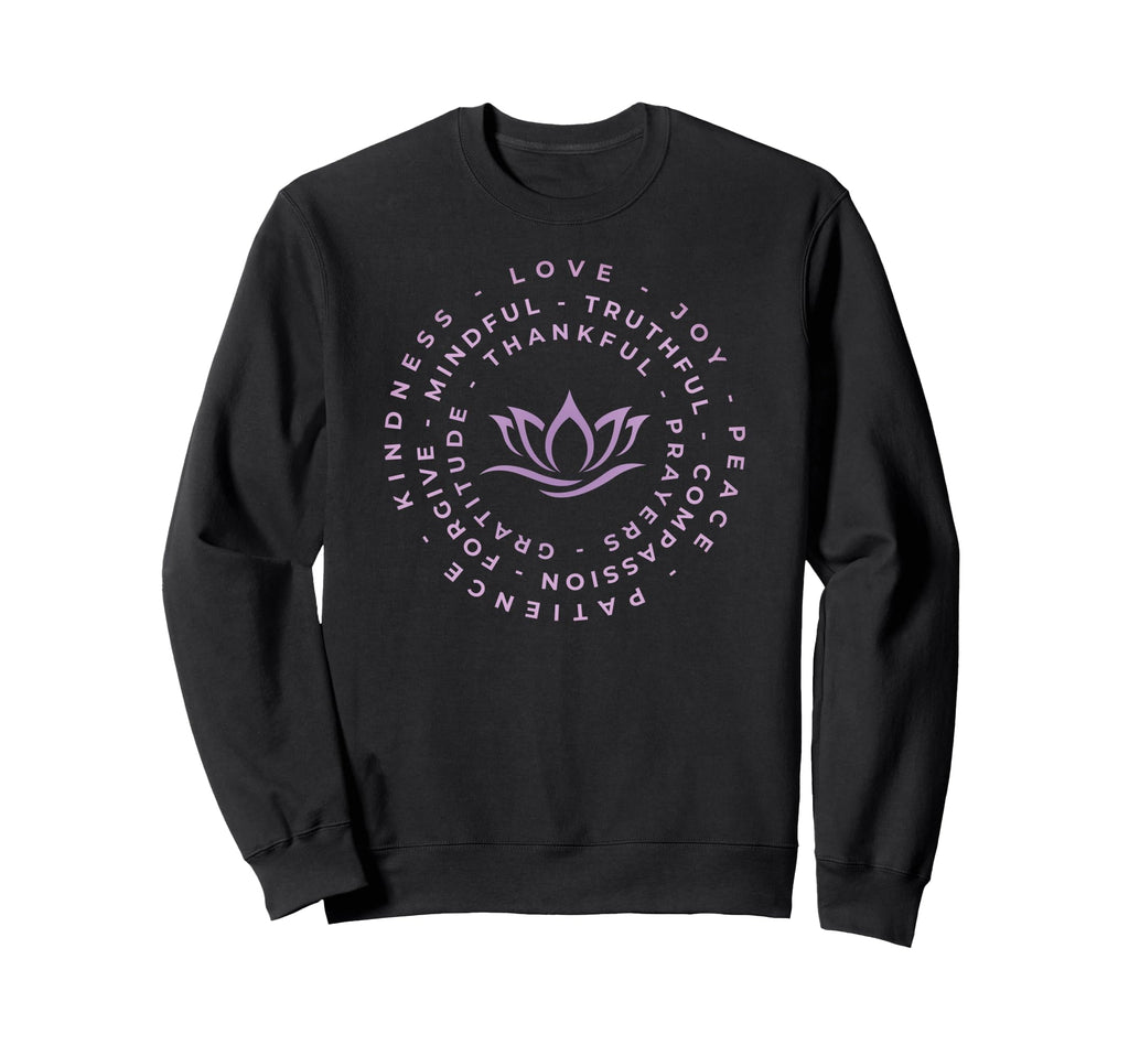 Love Joy Peace Lotus Inspirational Sweatshirt - Minimalist Print Unisex - T-Shirt, Sweatshirt, Hoodie