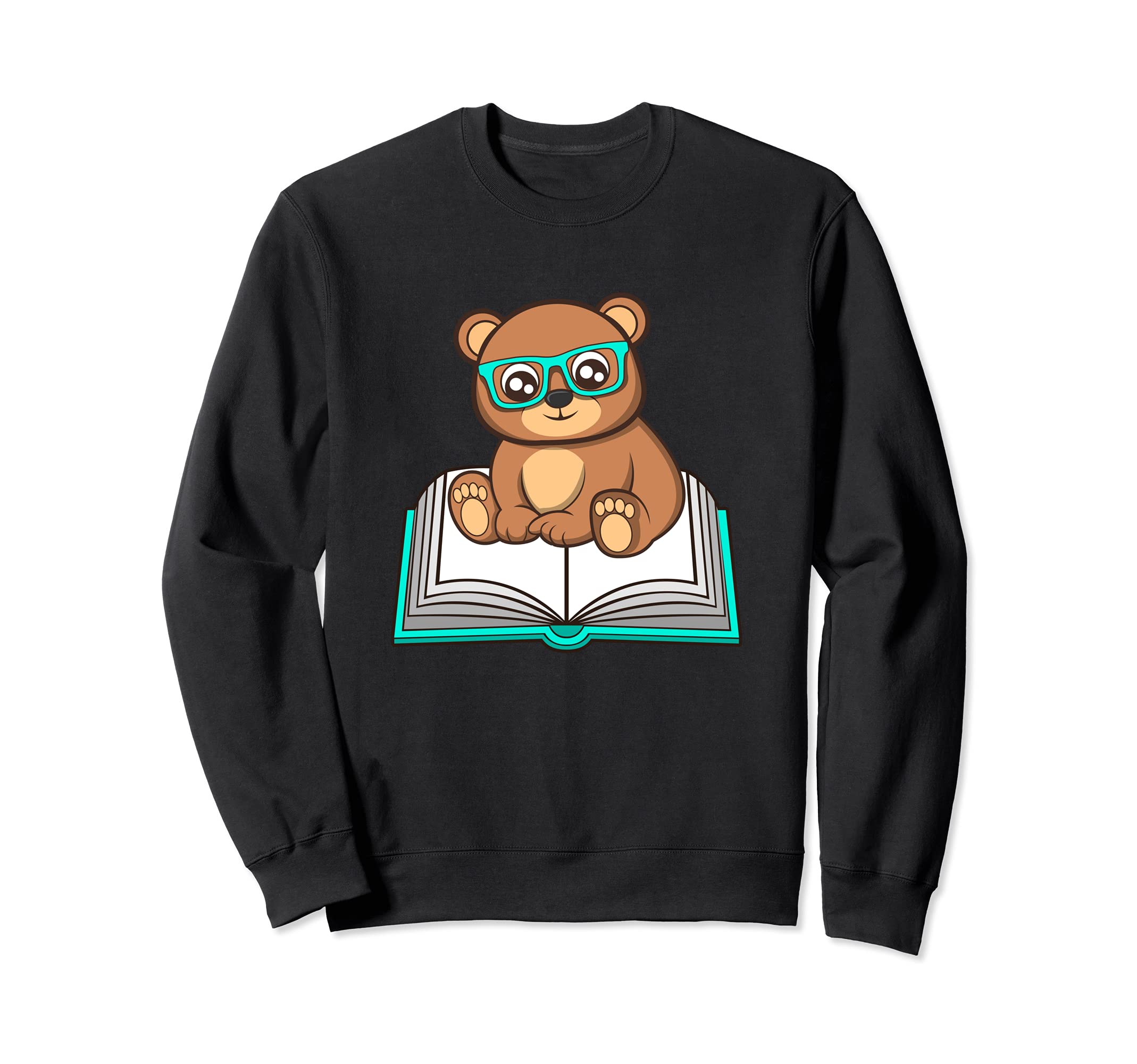 Funny Bear Reading Books Grizzly Sweatshirt - Minimalist Print Unisex - T-Shirt, Sweatshirt, Hoodie