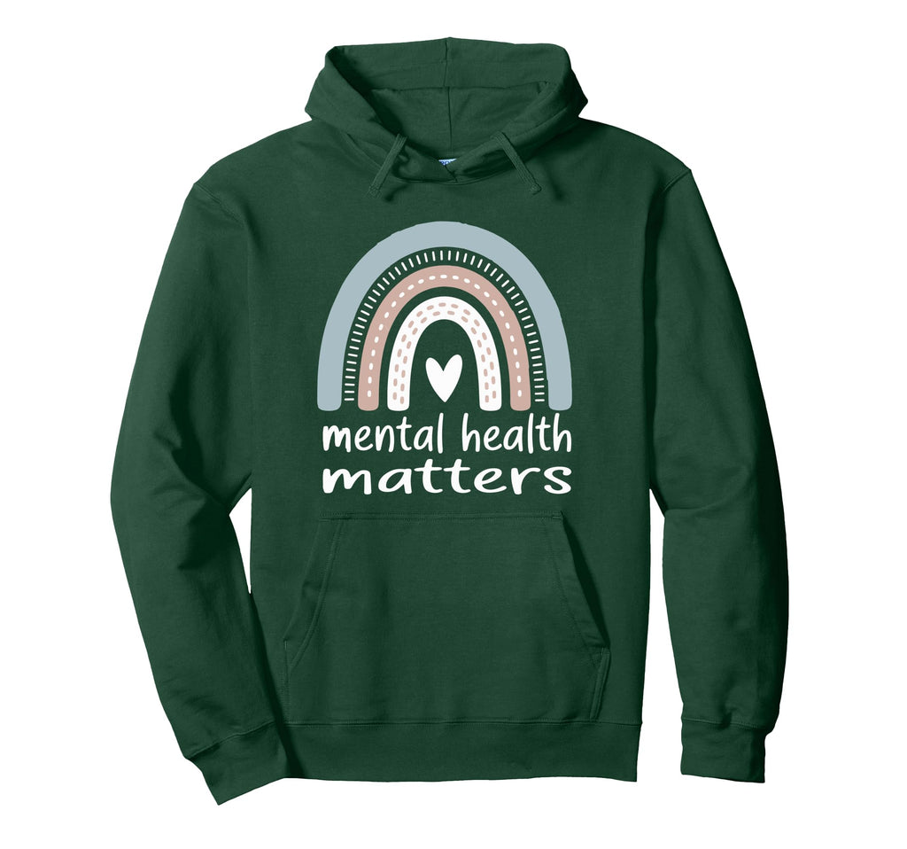 Mental Health Matters Boho Rainbow Mental Hoodie - Custom Art Print Unisex - T-Shirt, Sweatshirt, Hoodie