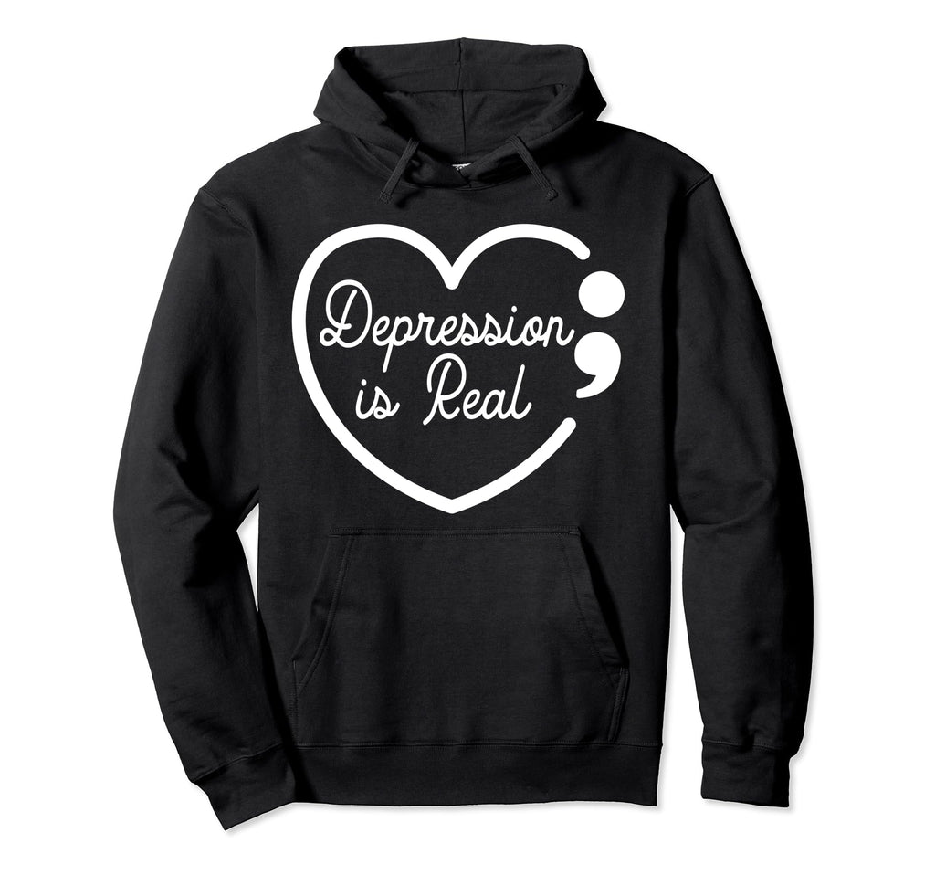Depression Is Real Depression Mental Hoodie - Trendy Graphic Men Women - T-Shirt, Sweatshirt, Hoodie