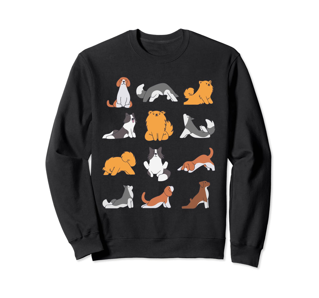 Funny Dogs Yoga Pose Dog Mom Meditation Sweatshirt - Trendy Graphic Unisex - T-Shirt, Sweatshirt, Hoodie
