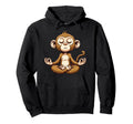 Meditation Monkey Yoga Pose Relaxing Hoodie - Custom Art Print for Adults - T-Shirt, Sweatshirt, Hoodie