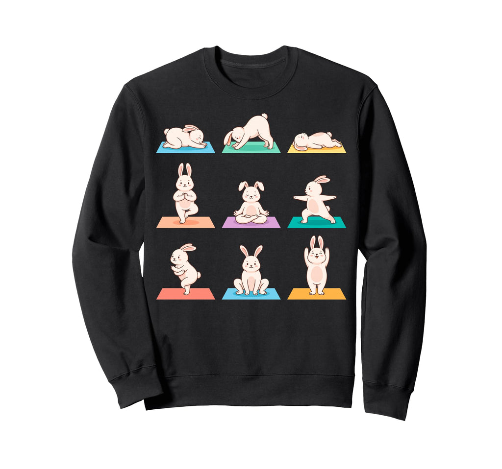 Funny Rabbits Yoga Poses Sweatshirt - Casual Everyday Wear Unisex - T-Shirt, Sweatshirt, Hoodie