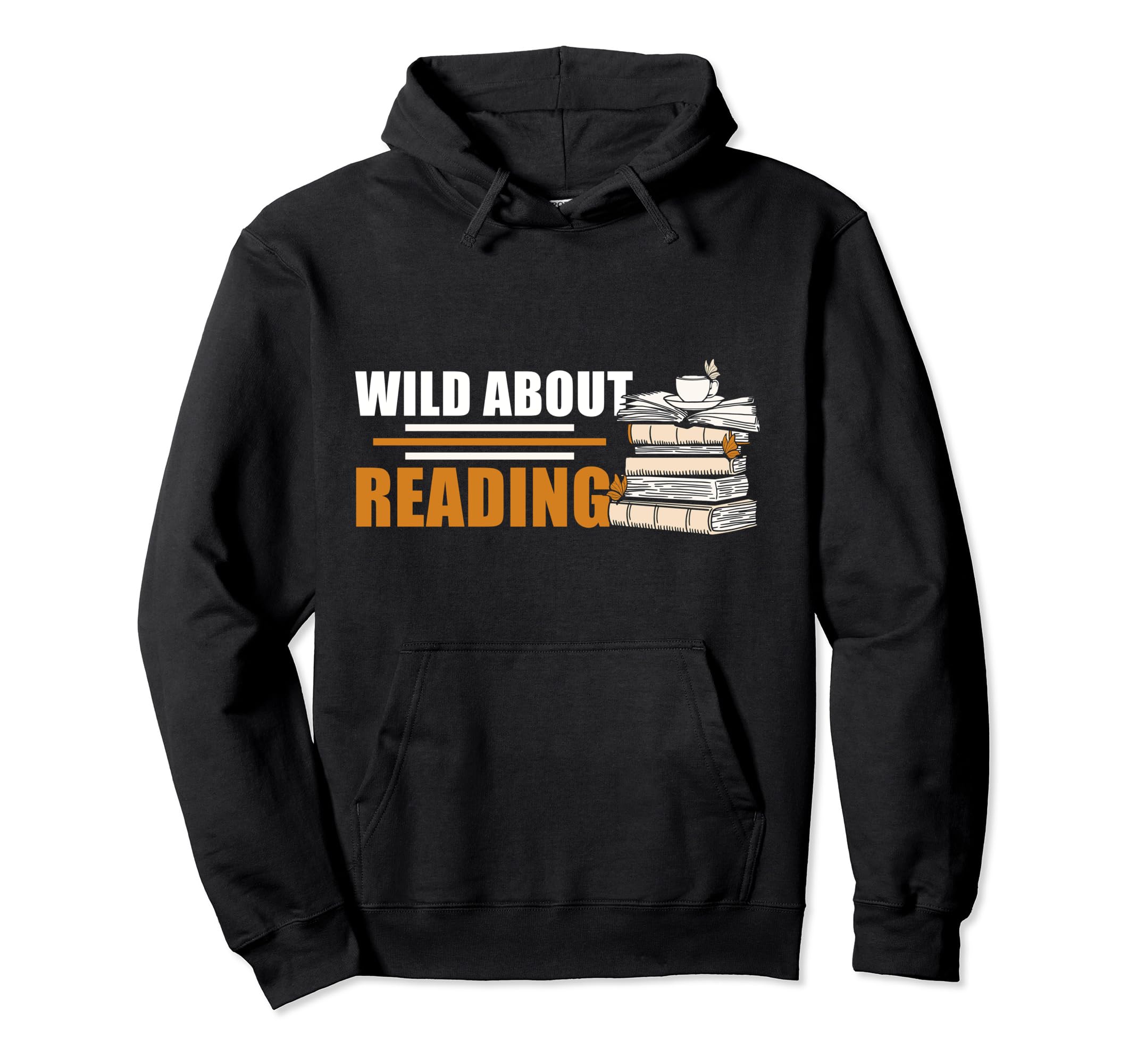 Wild About Reading Book Lover Hoodie - Minimalist Print for Adults - T-Shirt, Sweatshirt, Hoodie