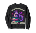 Just Who Loves Dragons And Books Sweatshirt - Minimalist Print Men Women - T-Shirt, Sweatshirt, Hoodie