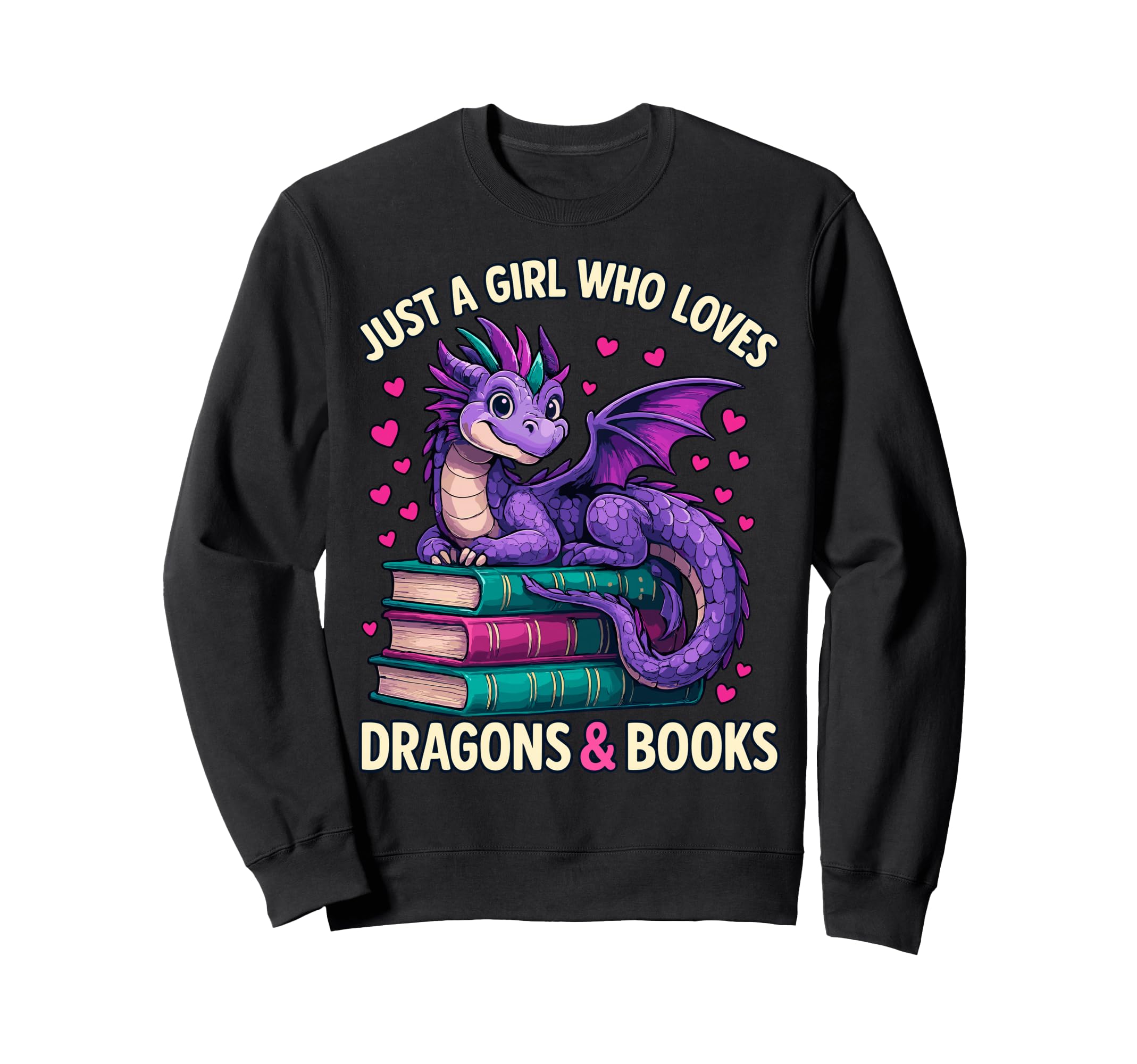 Just Who Loves Dragons And Books Sweatshirt - Minimalist Print Men Women - T-Shirt, Sweatshirt, Hoodie