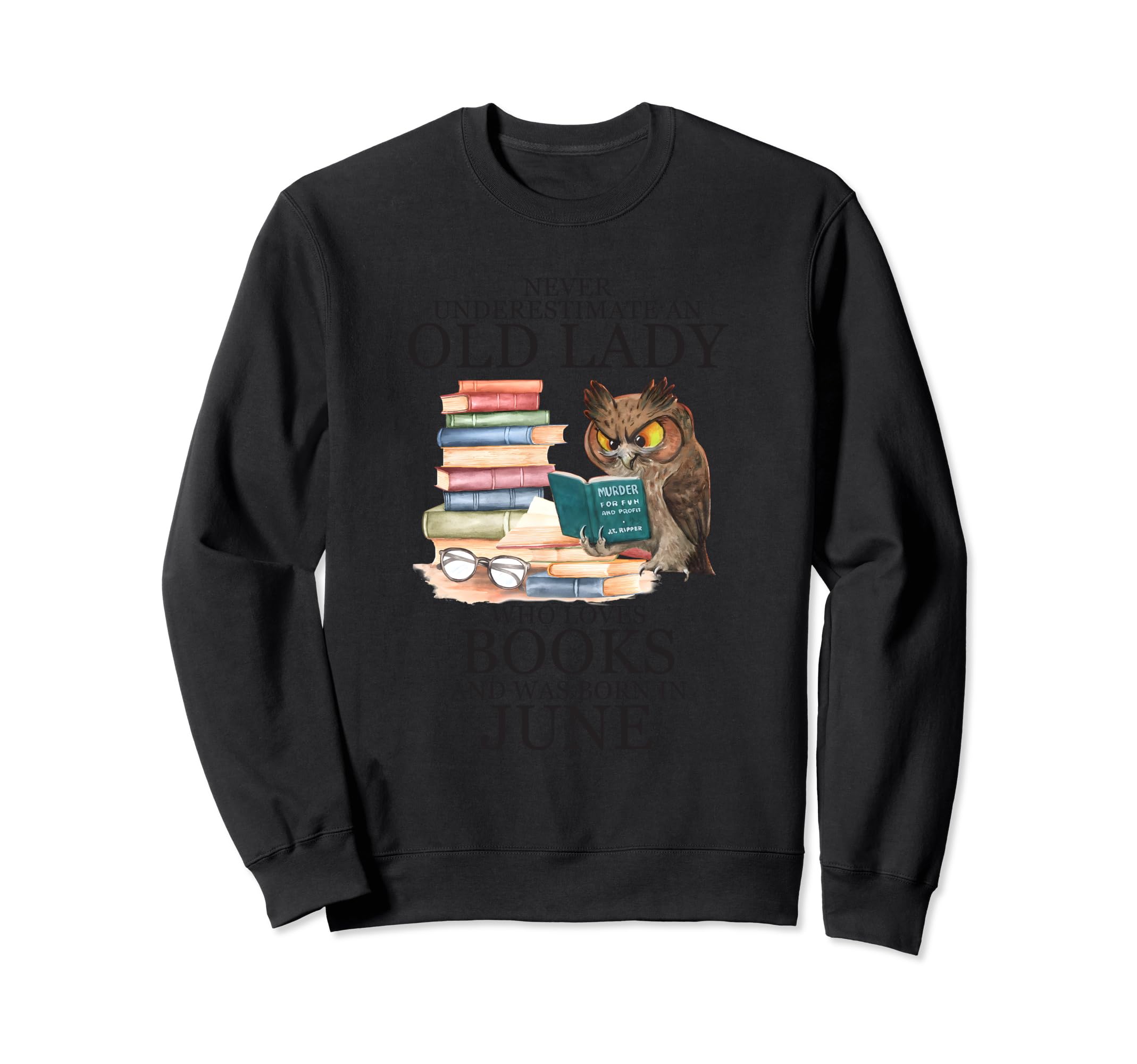 Owl Old Lady Who Loves Books And Sweatshirt - Aesthetic Graphic for Adults - T-Shirt, Sweatshirt, Hoodie