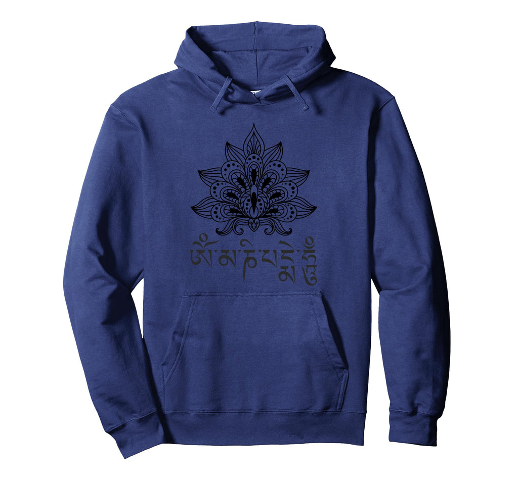 Om Mani Padme Hum Lotus Mandala Spiritual Hoodie - Trendy Graphic Unisex - T-Shirt, Sweatshirt, Hoodie