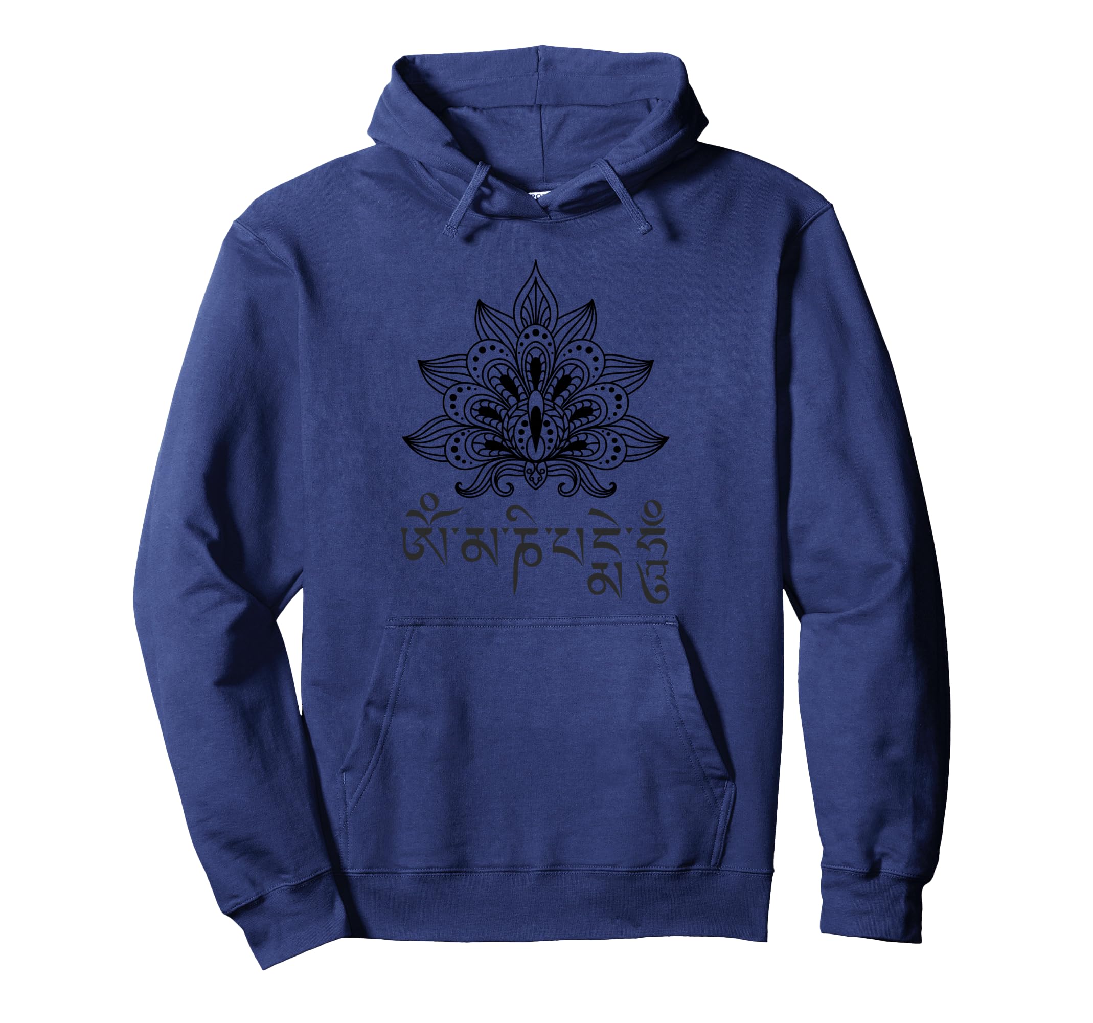 Om Mani Padme Hum Lotus Mandala Spiritual Hoodie - Trendy Graphic Unisex - T-Shirt, Sweatshirt, Hoodie
