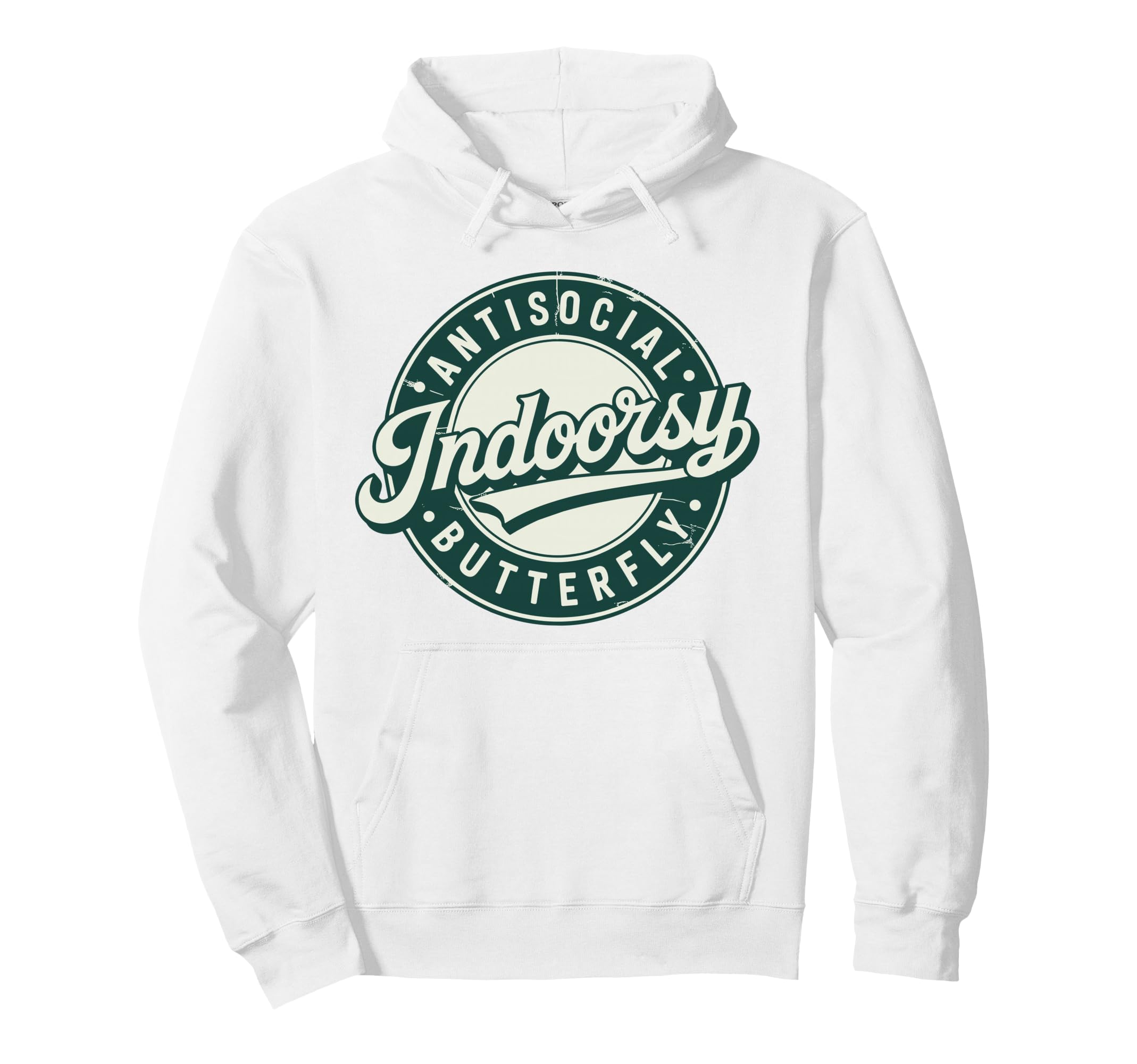 Indoorsy Antisocial Butterfly Hoodie - Fun Novelty Design Unisex - T-Shirt, Sweatshirt, Hoodie