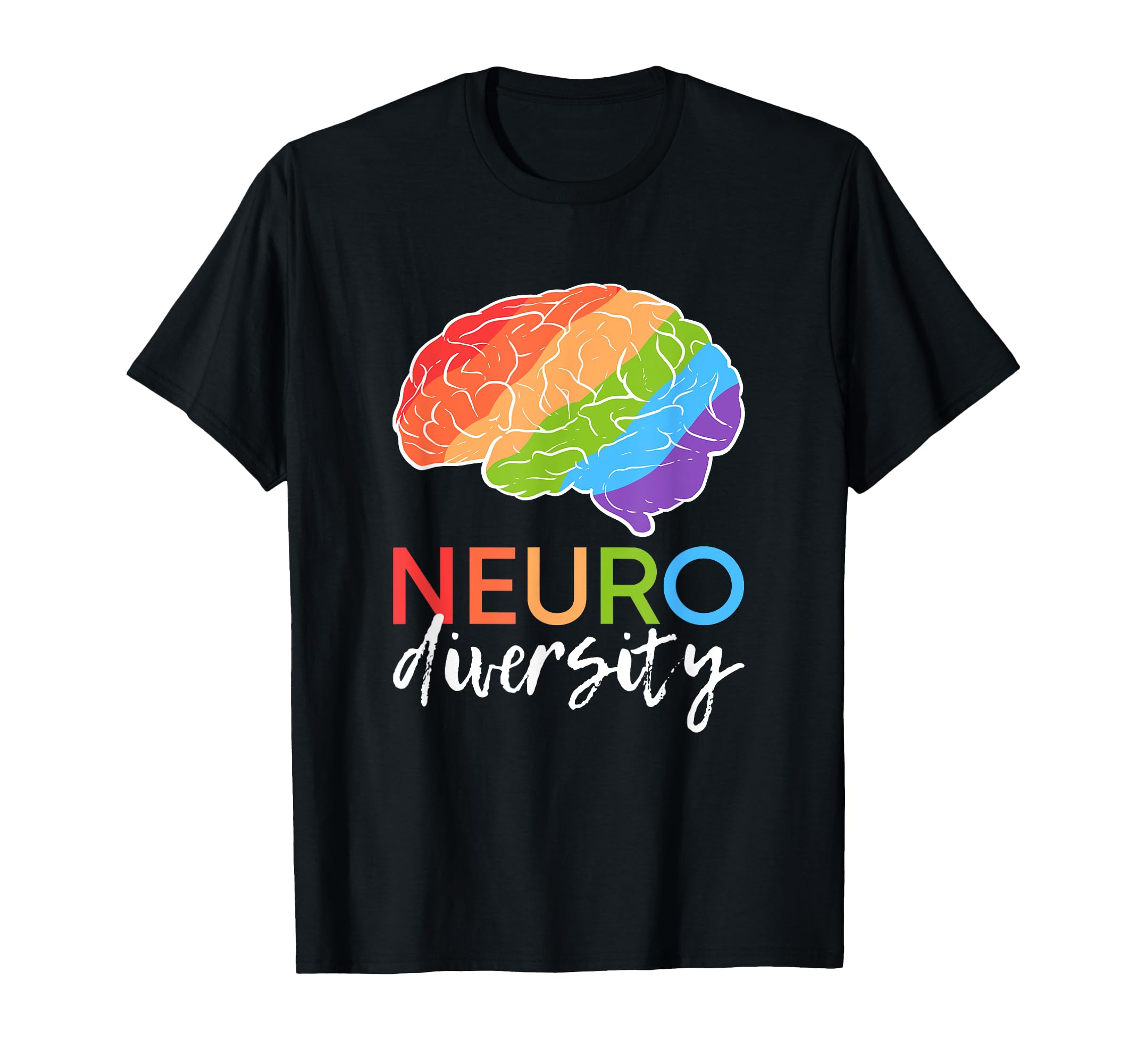 Rainbow Brain Autism Neurodiversity T-Shirt - Aesthetic Graphic Unisex - T-Shirt, Sweatshirt, Hoodie