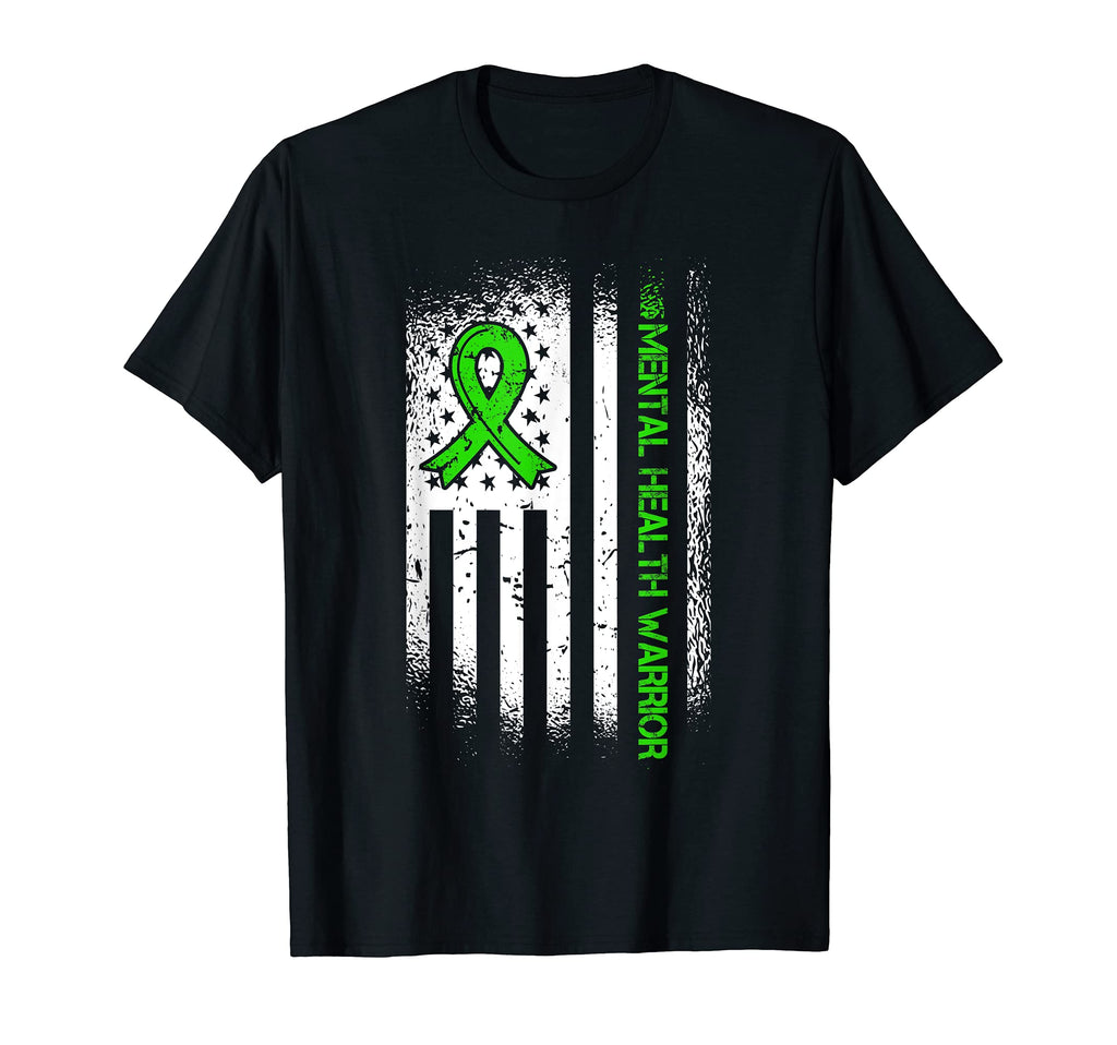 Mental Health Awareness Green Ribbon T-Shirt - Graphic Print Men Women - T-Shirt, Sweatshirt, Hoodie