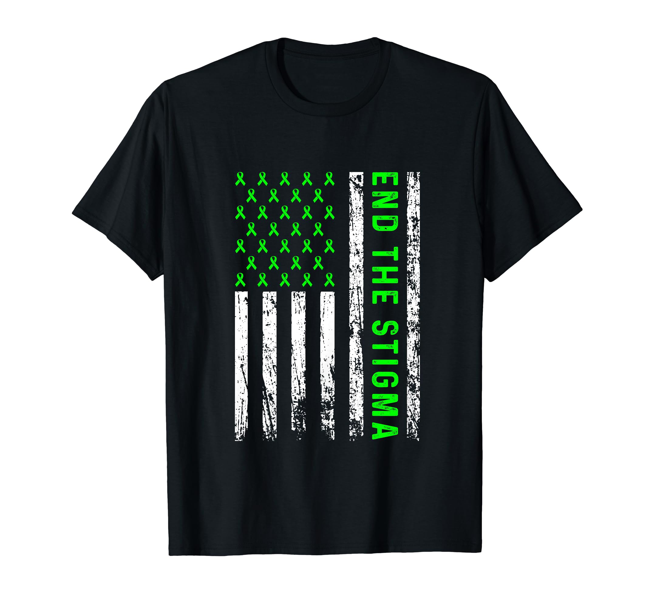 End Stigma American Flag Mental T-Shirt - Casual Everyday Wear Unisex - T-Shirt, Sweatshirt, Hoodie
