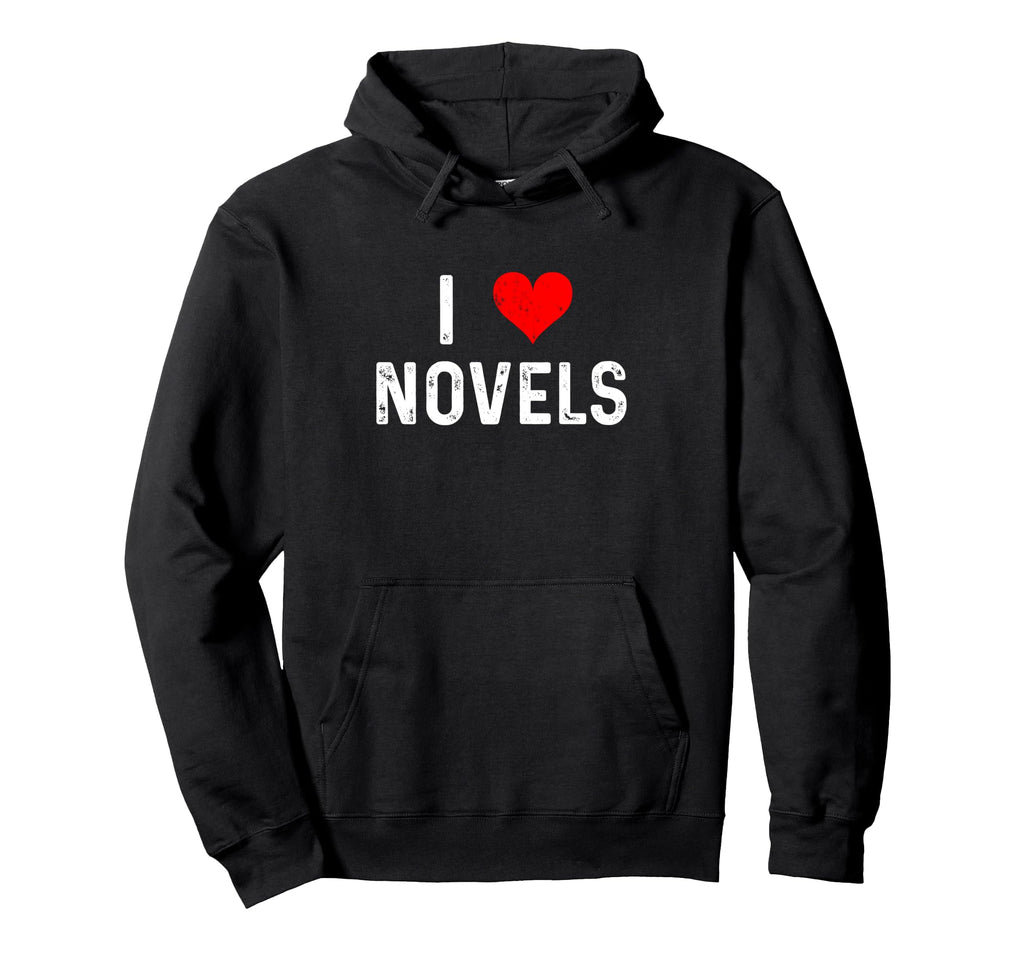 I Love Novels Heart Book Club Read Hoodie - Trendy Graphic for Adults - T-Shirt, Sweatshirt, Hoodie