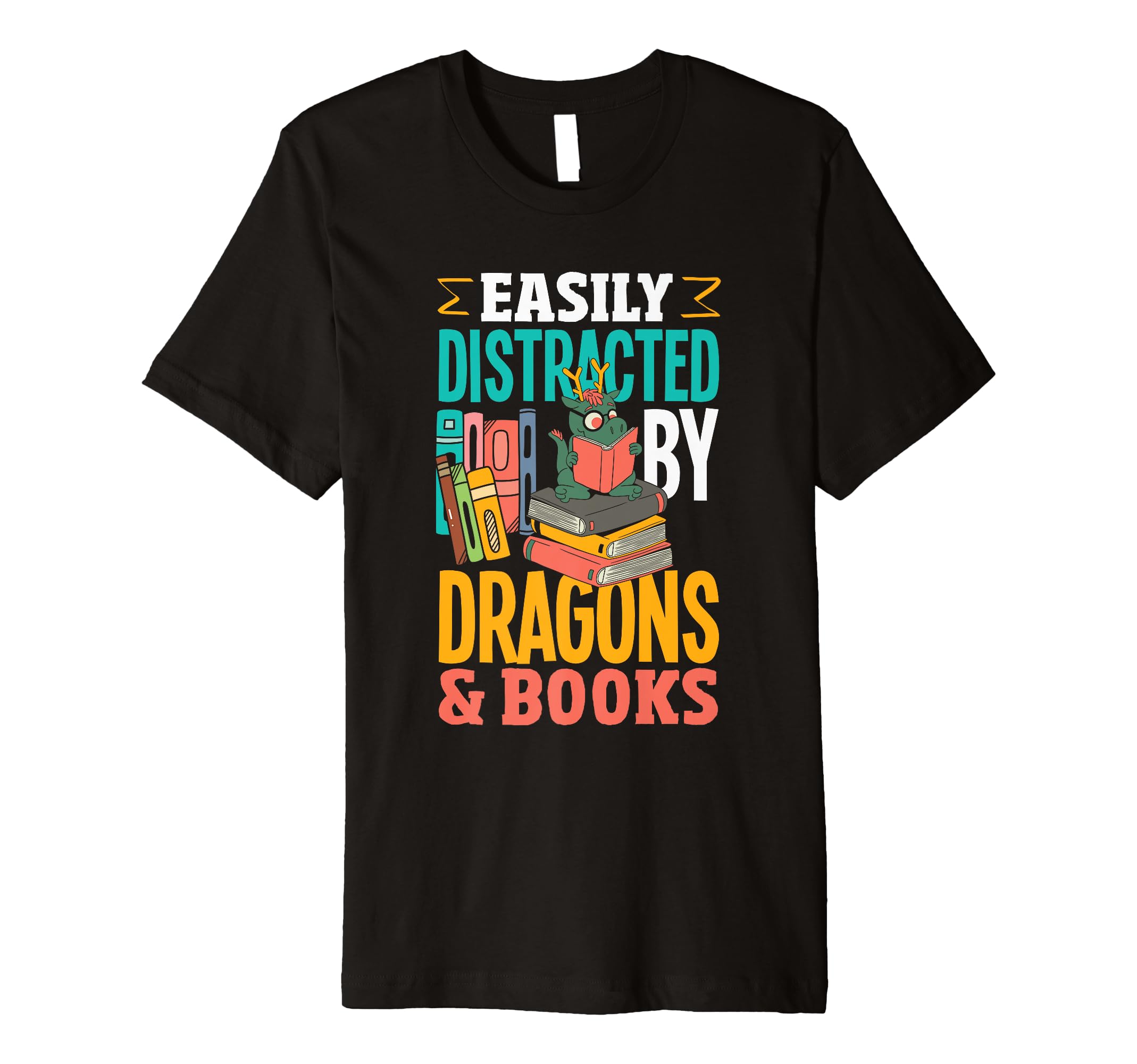 Easily Distracted Dragons Books T-Shirt - Aesthetic Graphic Men Women - T-Shirt, Sweatshirt, Hoodie