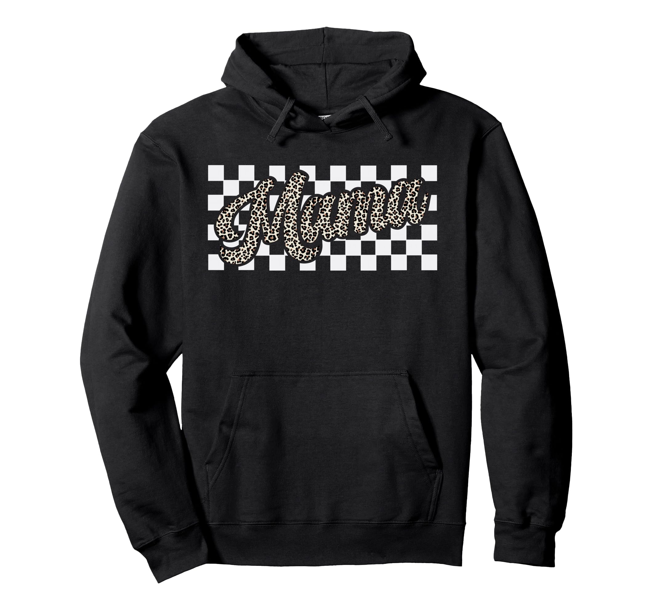 Checkered Mama Leopard Mom Hoodie - Minimalist Print for Adults - T-Shirt, Sweatshirt, Hoodie