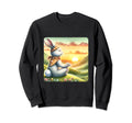 Rabbit Practicing Meditation Atop Sweatshirt - Custom Art Print for Adults - T-Shirt, Sweatshirt, Hoodie