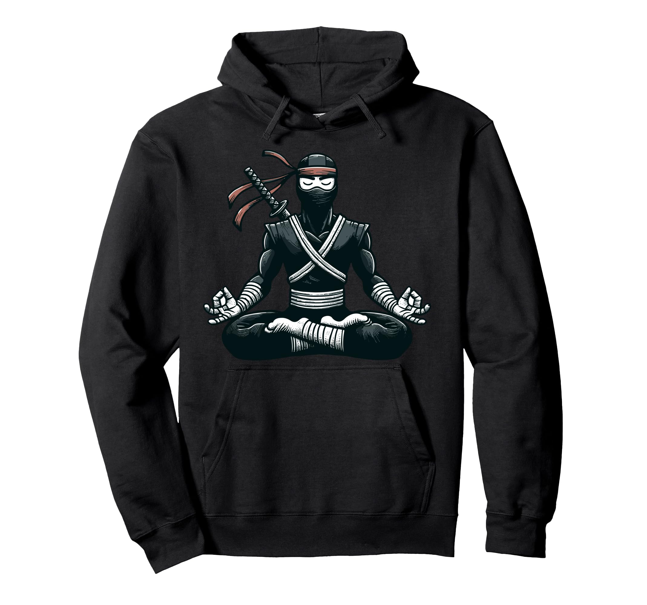 Meditation Ninja Yoga Pose Relaxing Hoodie - Custom Art Print for Adults - T-Shirt, Sweatshirt, Hoodie