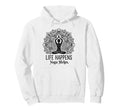 Funny Life Happens Yoga Helps Meditation Hoodie - Graphic Print for Adults - T-Shirt, Sweatshirt, Hoodie