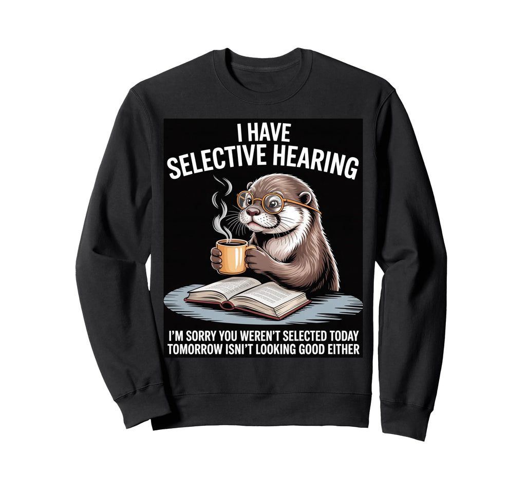Sea Otter Coffee Book Nerds Reader Sweatshirt - Minimalist Print Men Women - T-Shirt, Sweatshirt, Hoodie