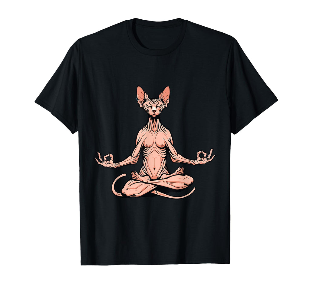 Meditation Sphynx Yoga Pose Relaxing T-Shirt - Custom Art Print Men Women - T-Shirt, Sweatshirt, Hoodie