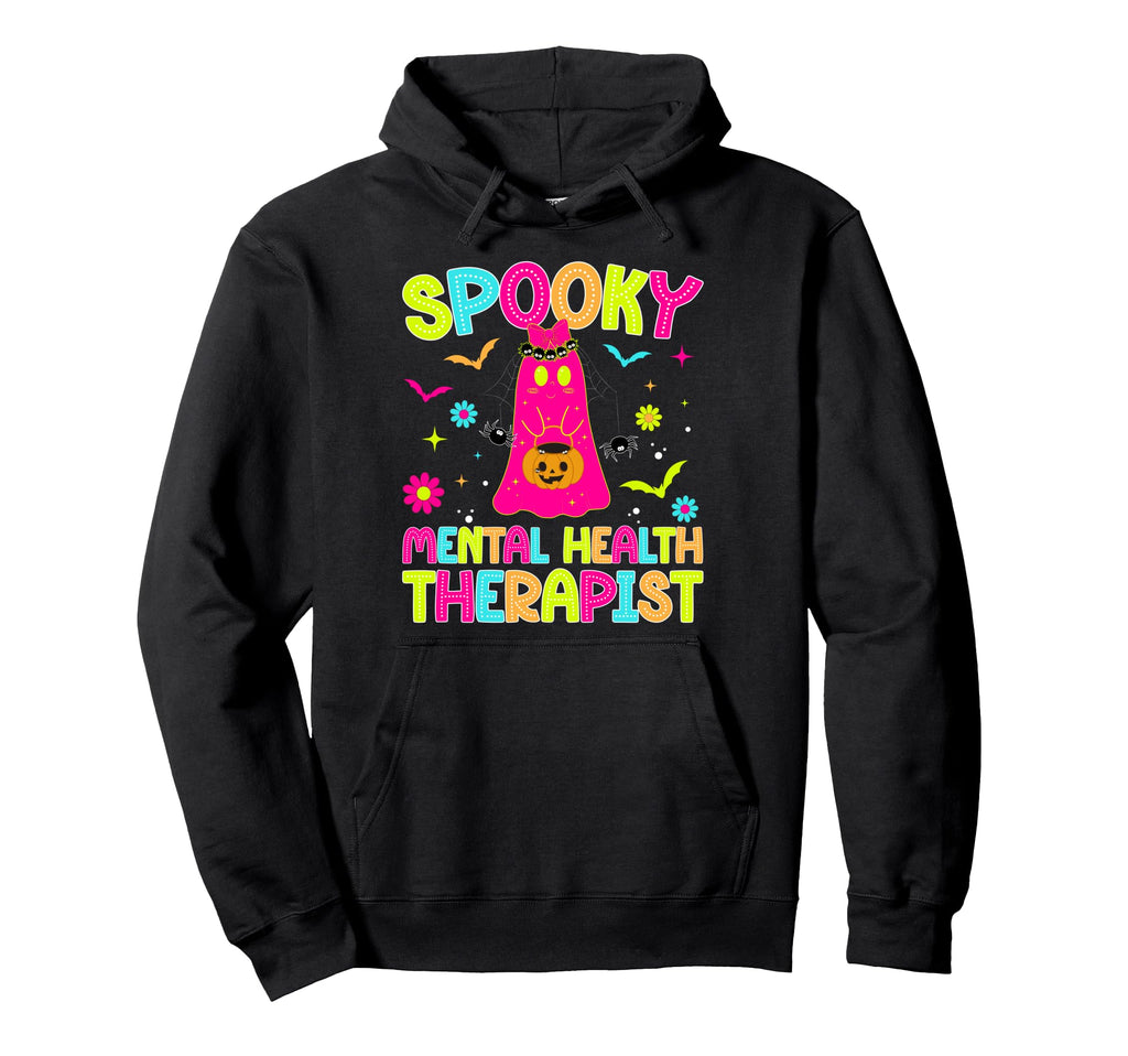 Spooky Mental Health Therapist Hoodie - Aesthetic Graphic Men Women - T-Shirt, Sweatshirt, Hoodie