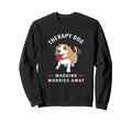 Wagging Worries Away Therapy Dog Sweatshirt - Aesthetic Graphic Men Women - T-Shirt, Sweatshirt, Hoodie
