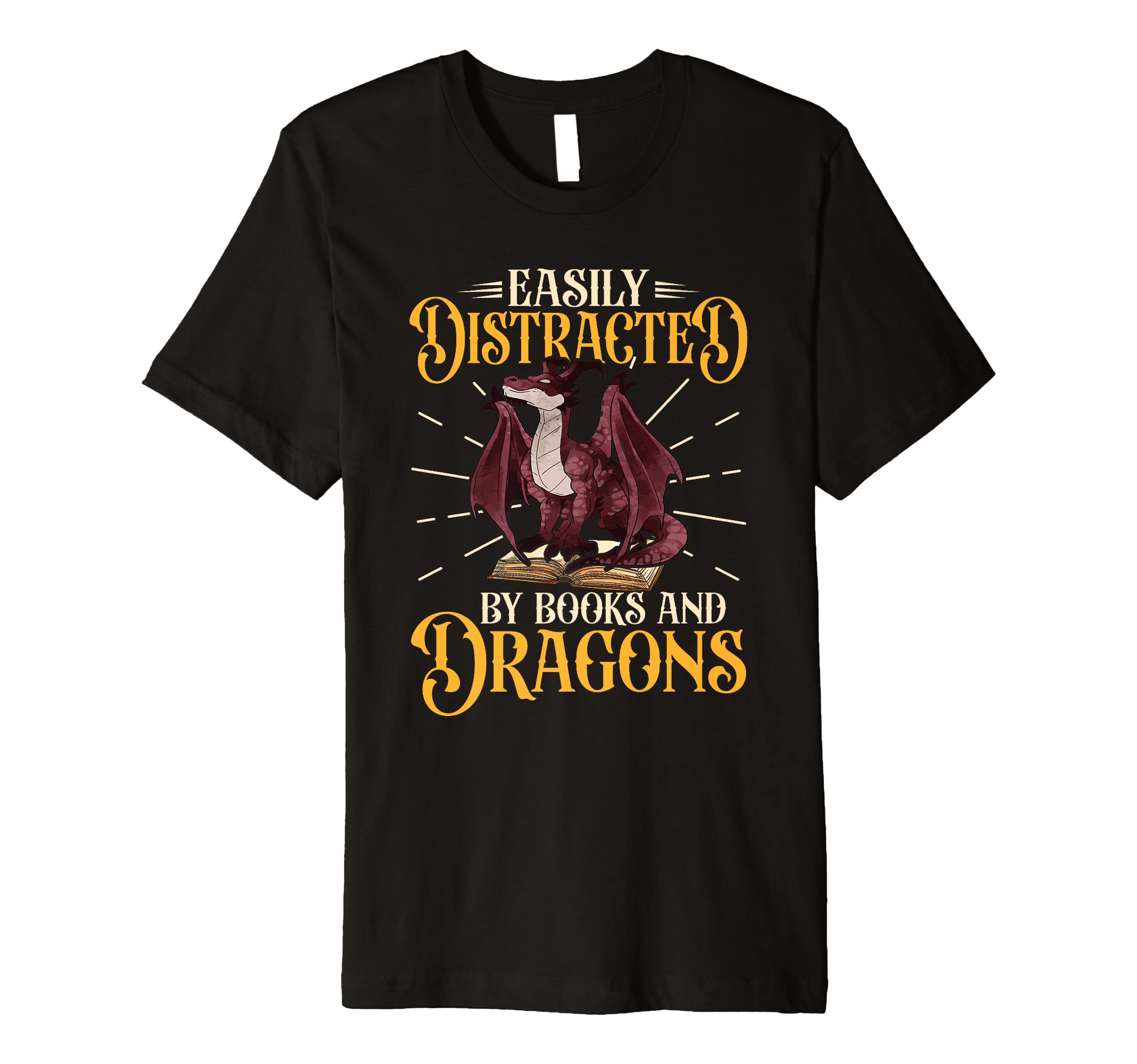 Book Nerd Easily Distracted Books T-Shirt - Novelty Apparel for Adults - T-Shirt, Sweatshirt, Hoodie