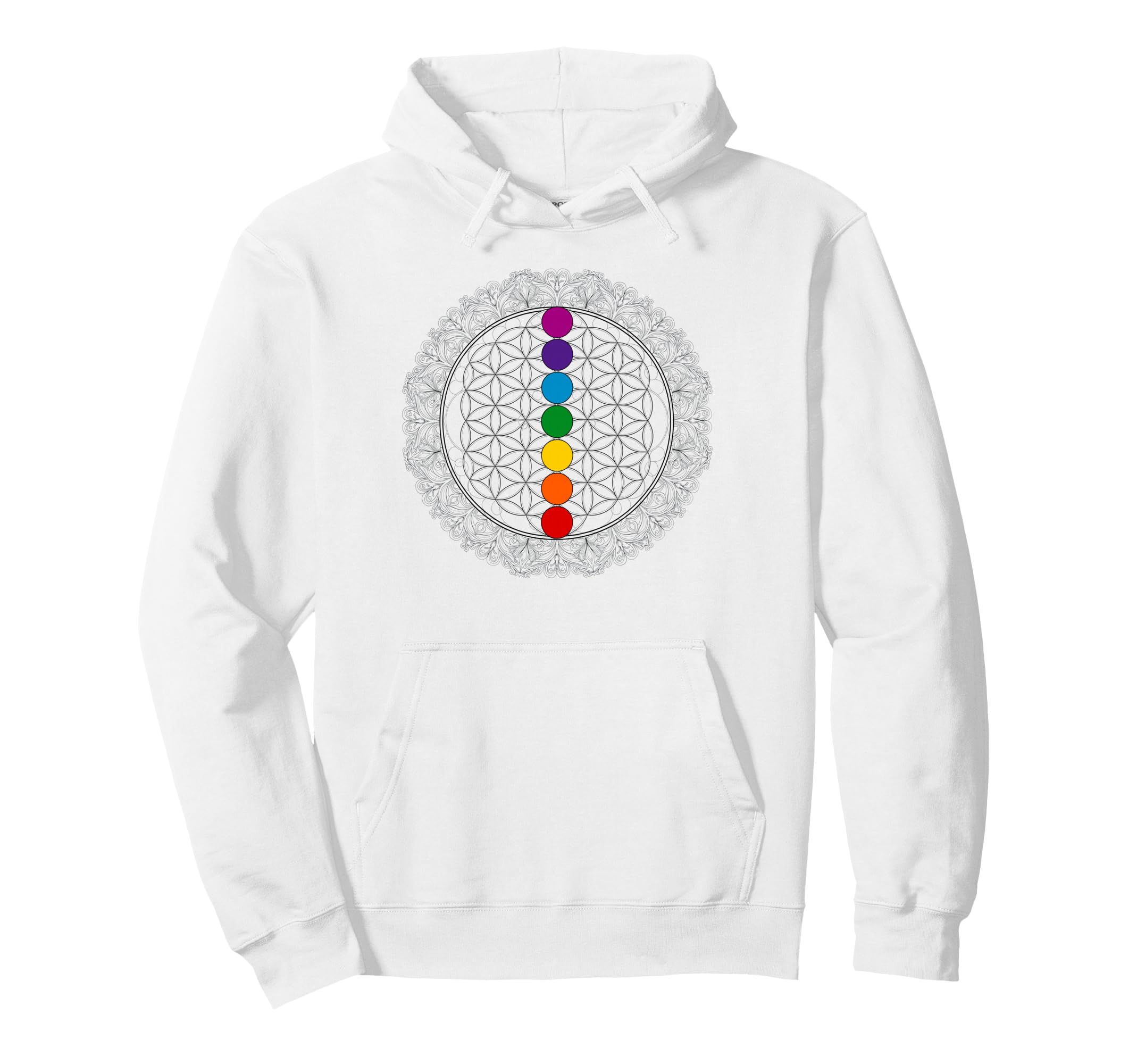 Chakras Mandala Yoga Meditation Hoodie - Custom Art Print Men Women - T-Shirt, Sweatshirt, Hoodie