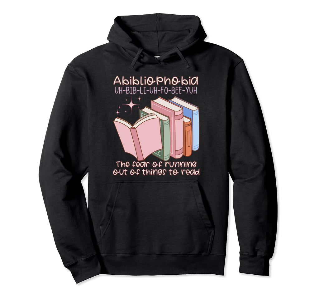 Bibliophile Abibliophobia Fear Running Hoodie - Graphic Print for Adults - T-Shirt, Sweatshirt, Hoodie