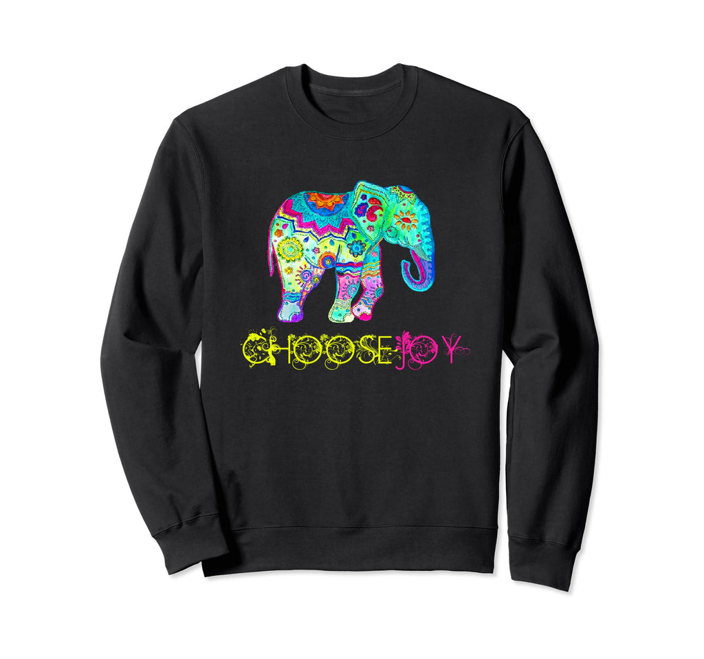 Choose Joy Boho Elephant Mandala Sweatshirt - Streetwear Style Unisex - T-Shirt, Sweatshirt, Hoodie