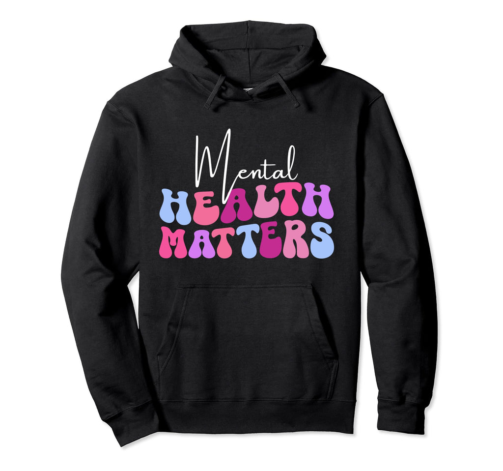 Mental Health Matters Groovy Human Brain Hoodie - Graphic Print Men Women - T-Shirt, Sweatshirt, Hoodie