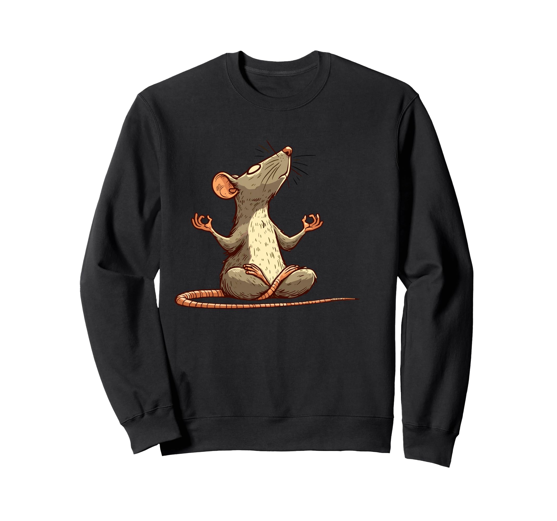 Meditation Rat Mouse Yoga Pose Sweatshirt - Trendy Graphic Men Women - T-Shirt, Sweatshirt, Hoodie