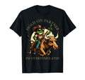 Funny Frog Riding Bull Hold Partner T-Shirt - Custom Art Print Men Women - T-Shirt, Sweatshirt, Hoodie