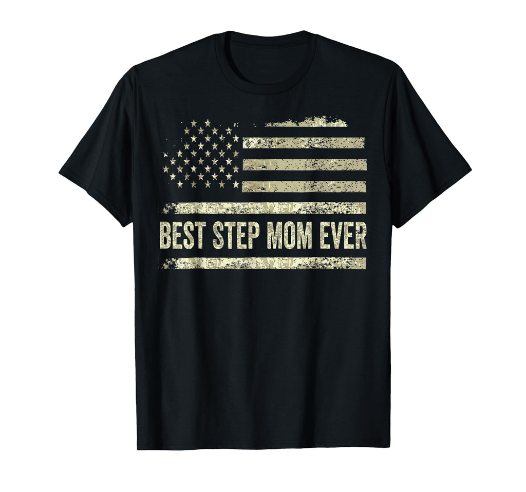 Best Step Mom Ever Us American Flag T-Shirt - Custom Art Print for Adults - T-Shirt, Sweatshirt, Hoodie