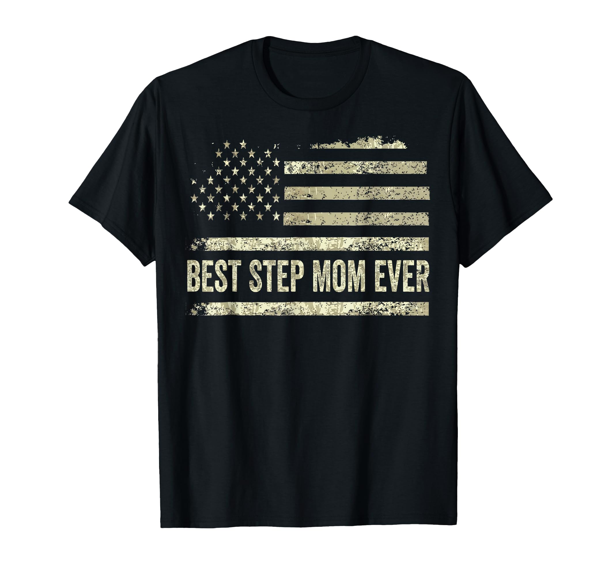 Best Step Mom Ever Us American Flag T-Shirt - Custom Art Print for Adults - T-Shirt, Sweatshirt, Hoodie