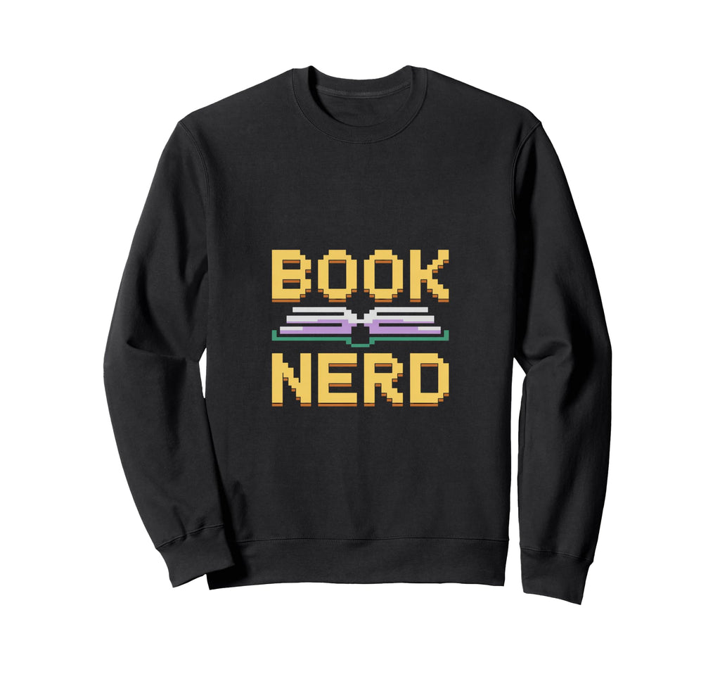 Book Nerd Pixel Open Book Sweatshirt - Casual Everyday Wear for Adults - T-Shirt, Sweatshirt, Hoodie