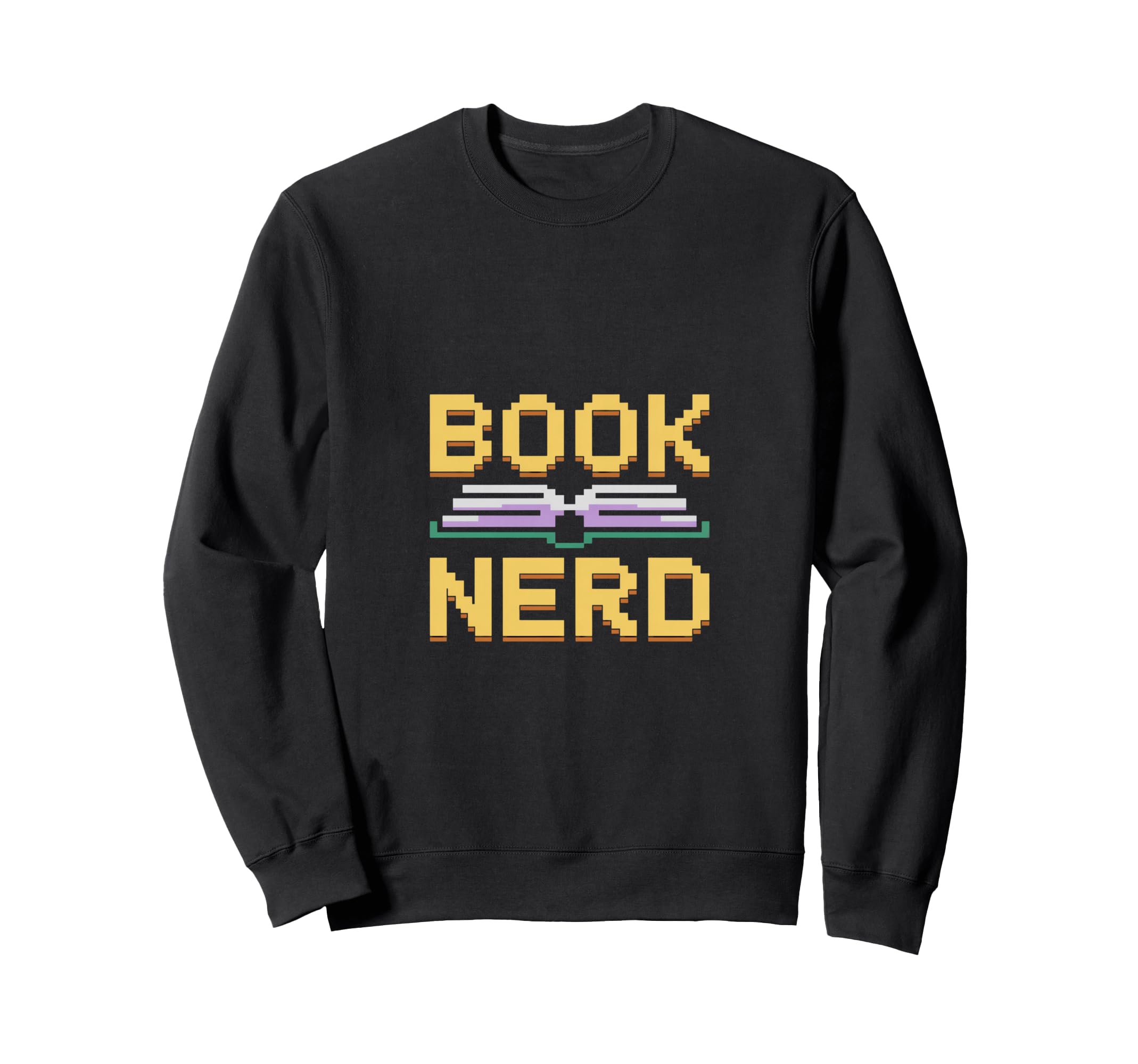 Book Nerd Pixel Open Book Sweatshirt - Casual Everyday Wear for Adults - T-Shirt, Sweatshirt, Hoodie