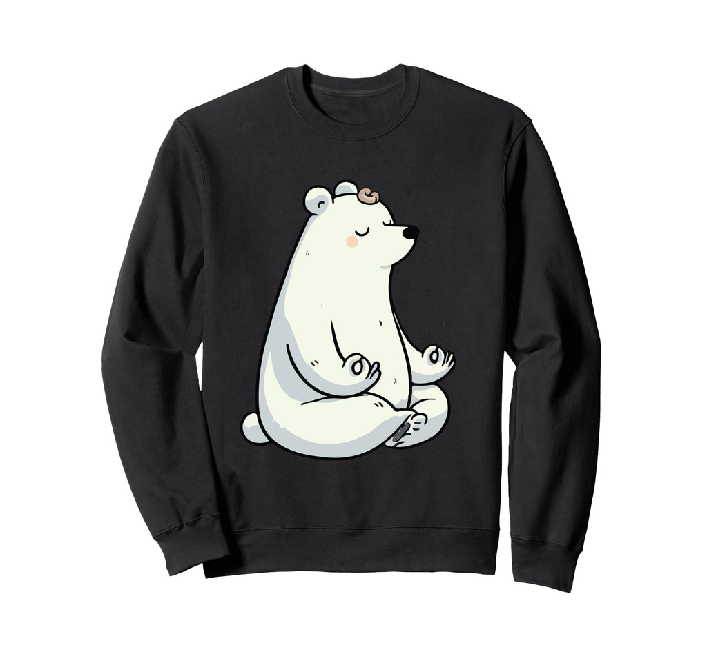Meditation Polar Bear Yoga Pose Sweatshirt - Trendy Graphic Men Women - T-Shirt, Sweatshirt, Hoodie