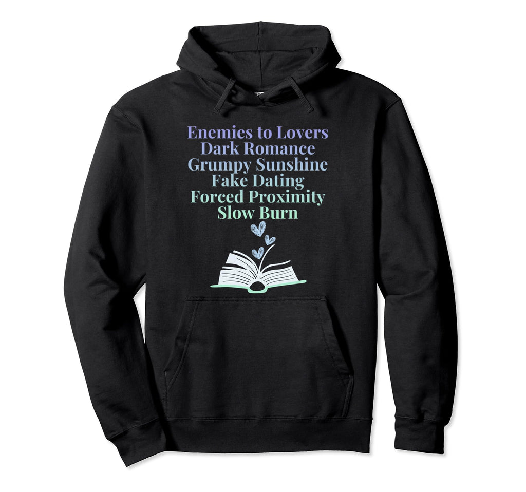 Bibliophile Romance Book Genre Hoodie - Graphic Print for Adults - T-Shirt, Sweatshirt, Hoodie