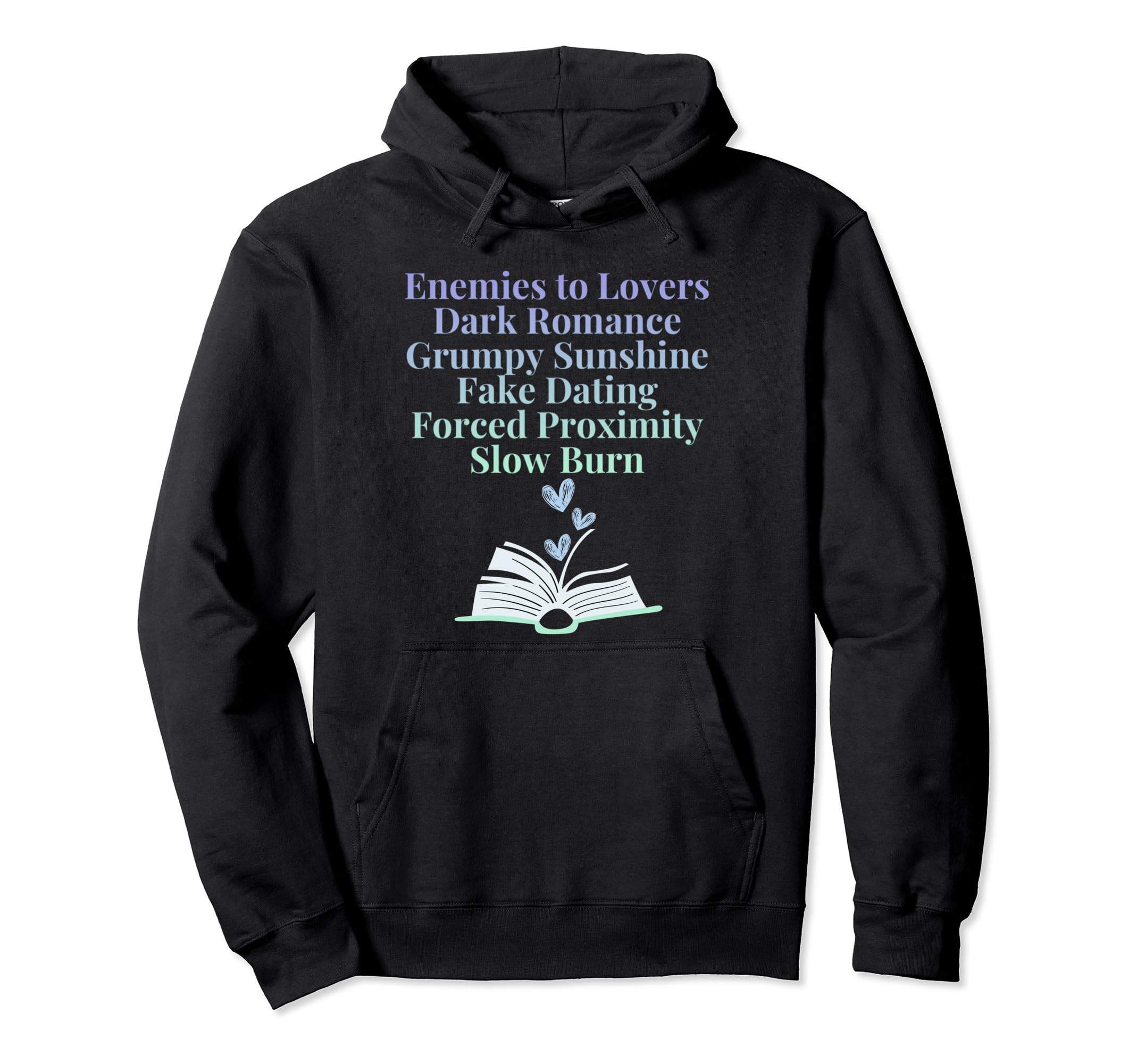 Bibliophile Romance Book Genre Hoodie - Graphic Print for Adults - T-Shirt, Sweatshirt, Hoodie