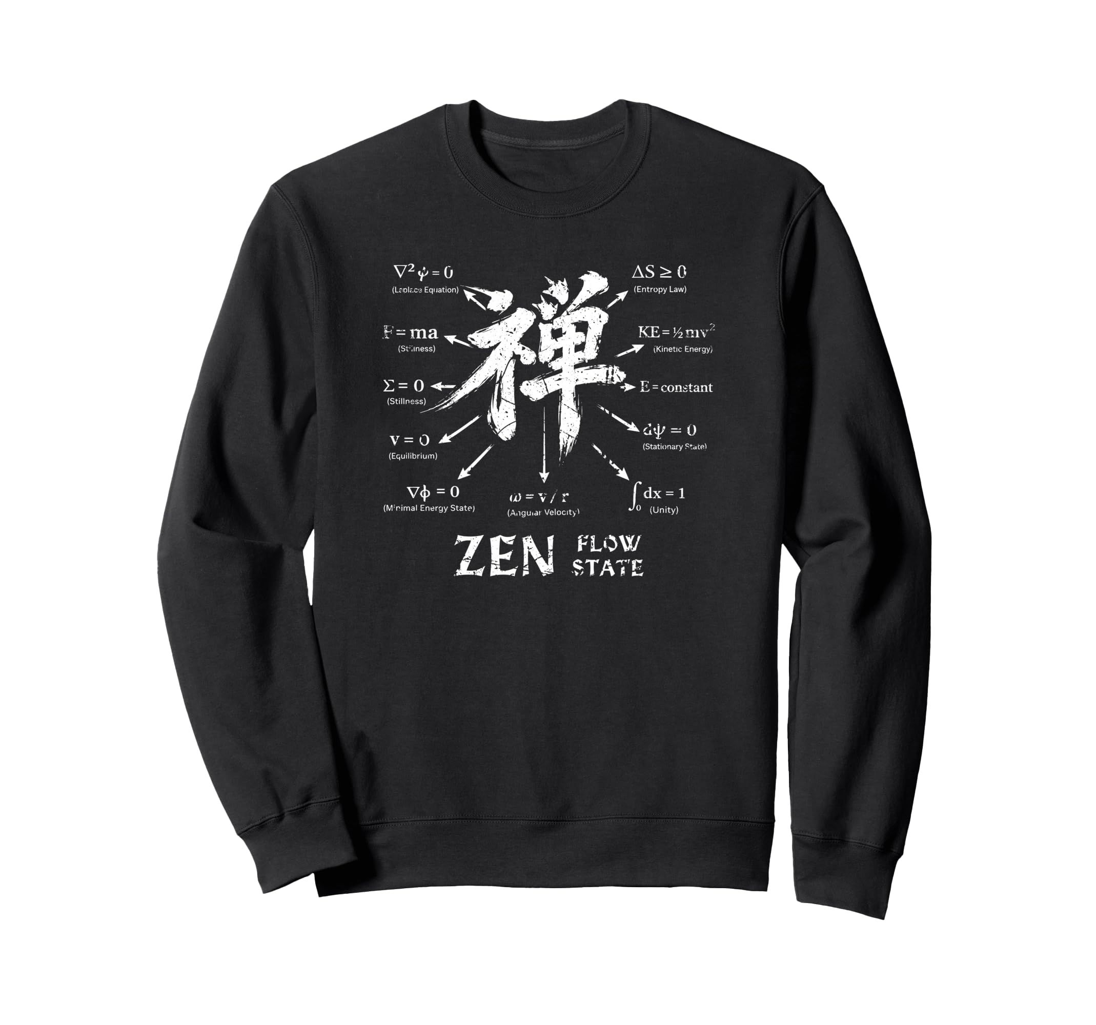 Zen Kanji Japan Meditation Symbol Sweatshirt - Unique Graphic Unisex - T-Shirt, Sweatshirt, Hoodie