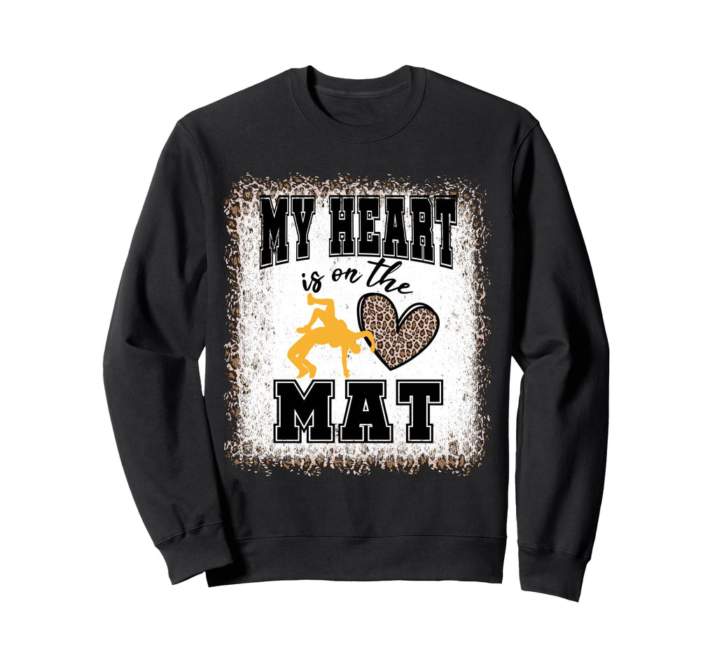 Wrestling Mom My Heart Is Mat Sweatshirt - Trendy Graphic Men Women - T-Shirt, Sweatshirt, Hoodie