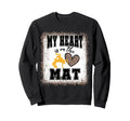Wrestling Mom My Heart Is Mat Sweatshirt - Trendy Graphic Men Women - T-Shirt, Sweatshirt, Hoodie