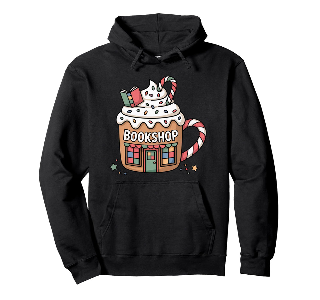 Hot Cocoa Bookstore Book Lover Art Hoodie - Graphic Print Unisex - T-Shirt, Sweatshirt, Hoodie