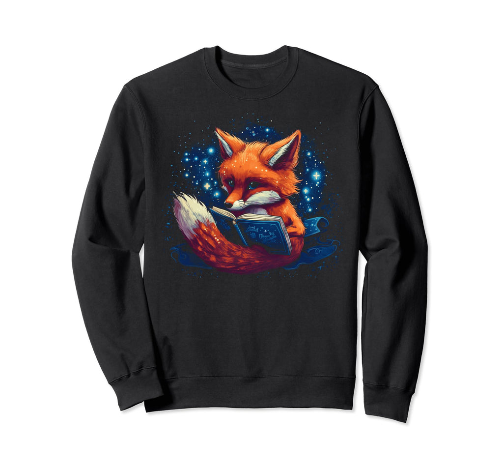 Fox Book Reading Book Lover Sweatshirt - Novelty Apparel for Adults - T-Shirt, Sweatshirt, Hoodie