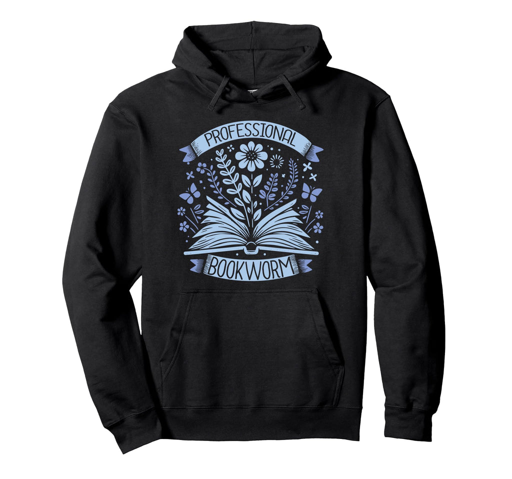 Professional Bookworm Reading Worm Hoodie - Casual Everyday Wear Unisex - T-Shirt, Sweatshirt, Hoodie